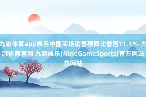 九游体育app娱乐中国商场销售额同比着落11.1%-九游体育官网 九游娱乐(NineGameSports)官方网站